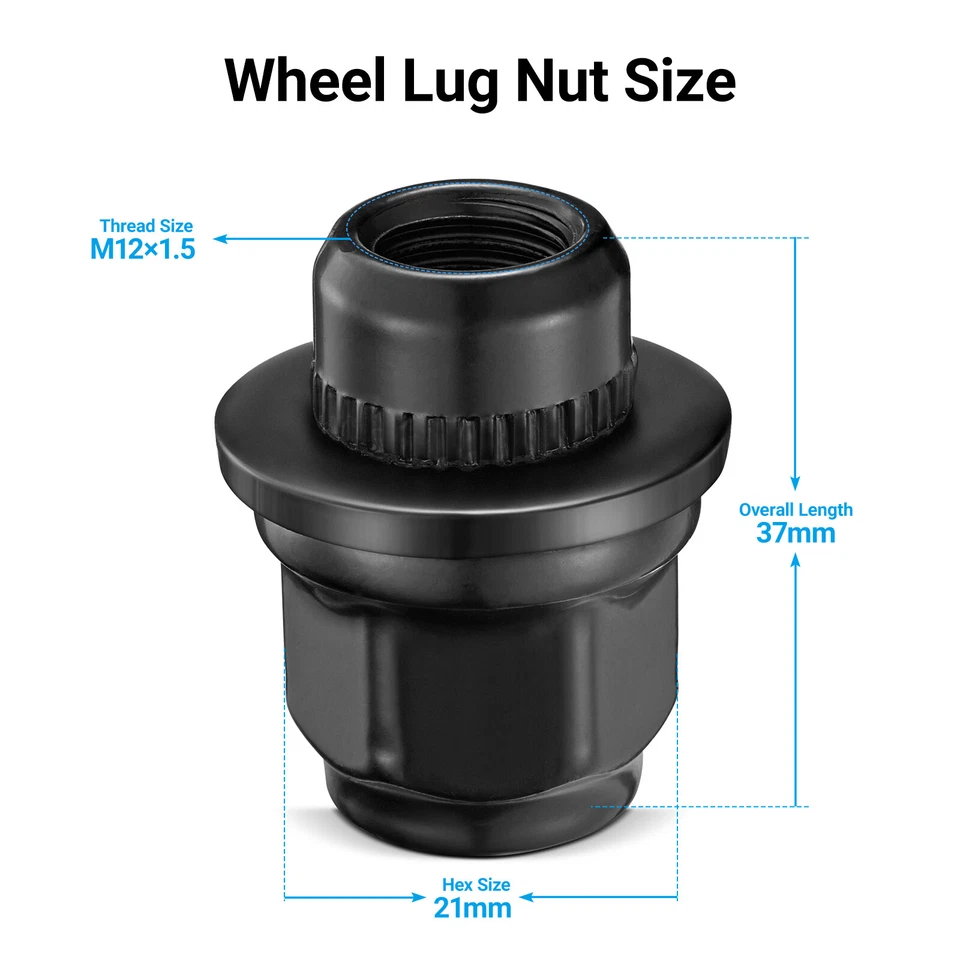 20PC Black OEM Factory Style 12X1.5 Lug Nuts for 2016-2022 Toyota Mirai - Image 2 of 4