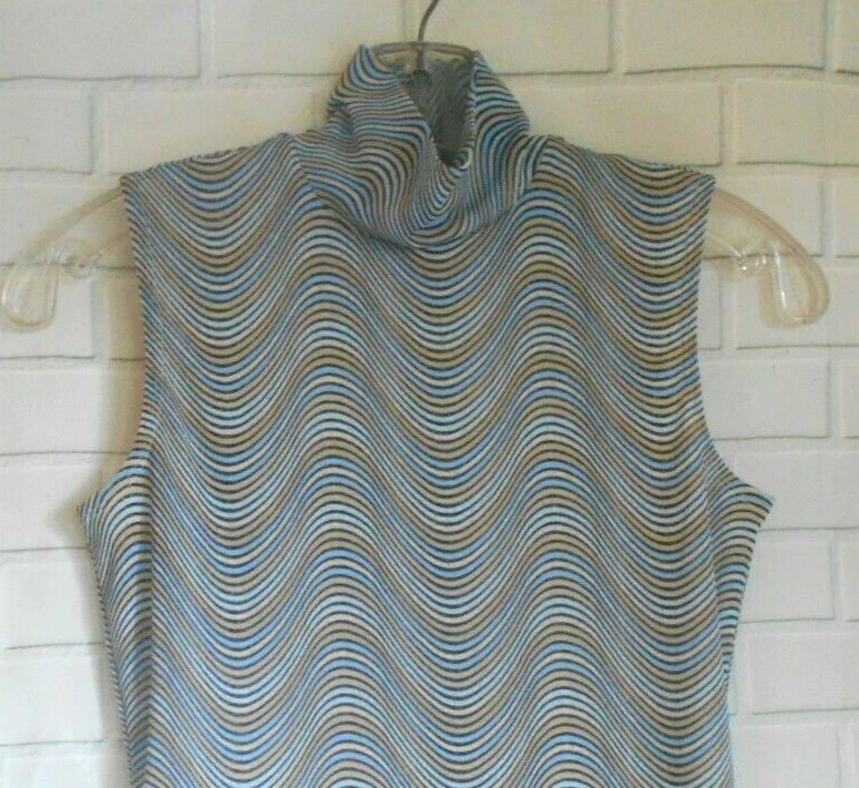 Classiques Entier женщин капот шеи синий шеврон полоски XXS верхний офис сирена - Изображение 3 из 4