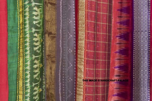 Indian Vintage Sari Patchwork Curtain Drape Window Decor Multi Silk Sari Curtain - Picture 3 of 4