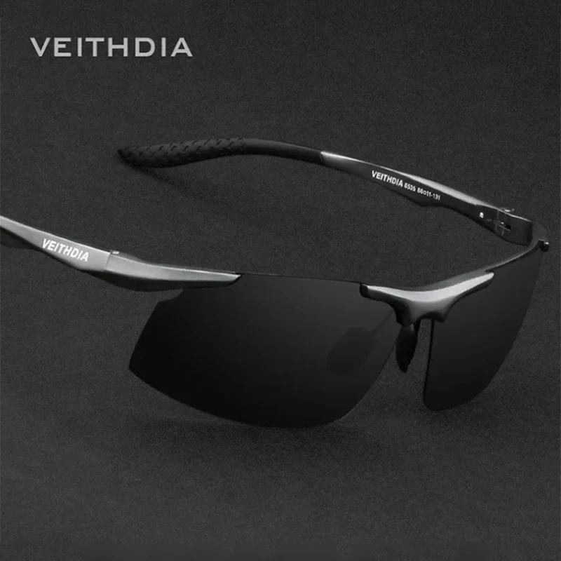 Aluminum Polarized Half Frame Sunglasses For Men Stylish Premium Driving Eyewear - Image 2 of 4