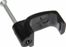 100 x Satellite Twin DOUBLE SHOTGUN Black CABLE CLIPS Coaxial Wire For Sky WF65
