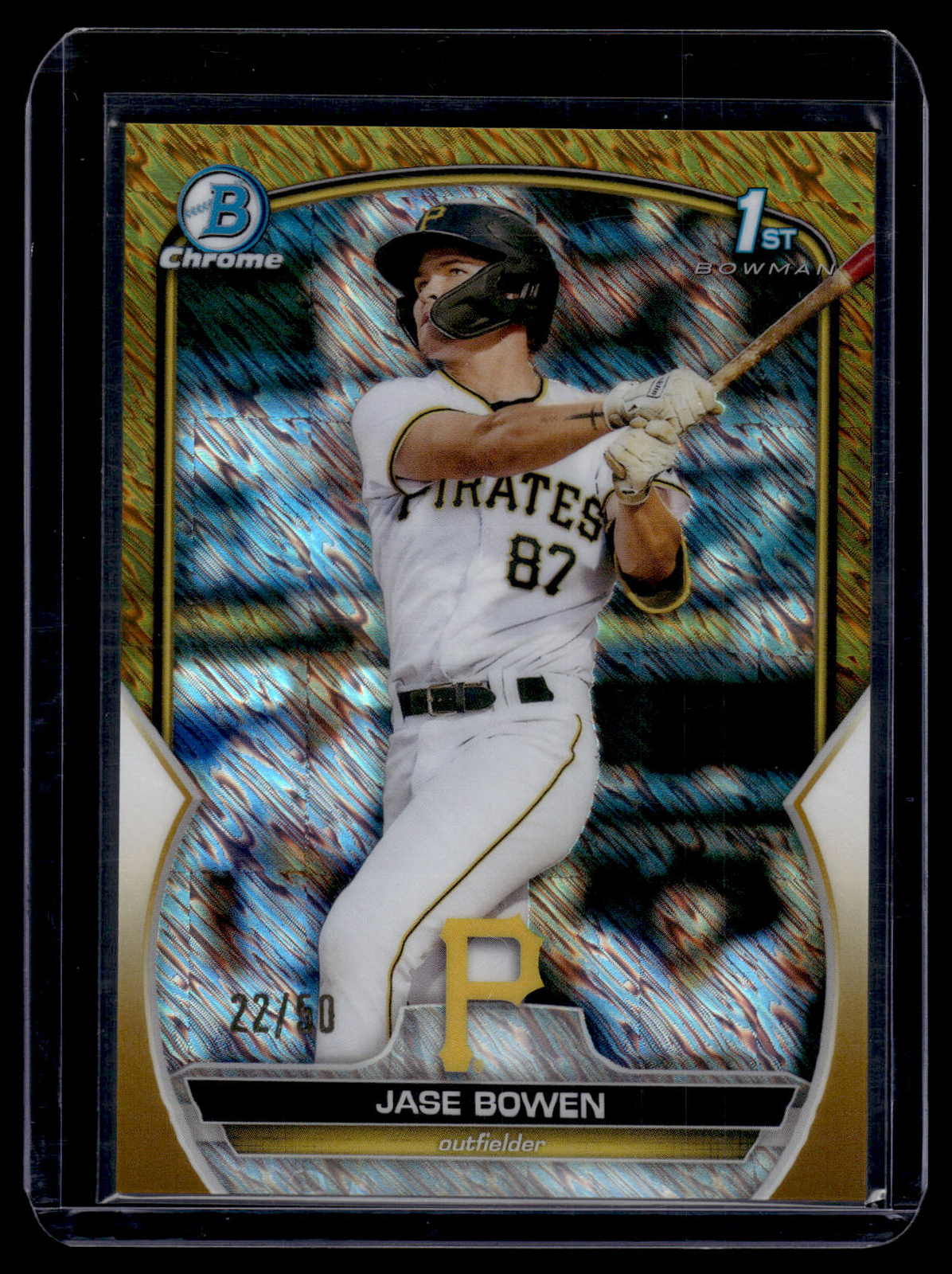 2023 Bowman #BCP-146 Jase Bowen Chrome Prospects Gold Shimmer Refractor #/50