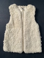 Universal Thread Goods Co Women's Vest White Boho Faux Fur Open Front Large