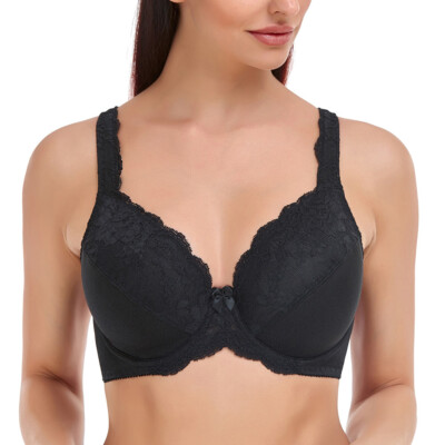 Full Coverage Underwire Bra Comfort Minimizer Non-padded Wide Straps Support Panels Plus Size 34 36 38 40 42 / B C D E F G ( 42D, Plum - Foto 5