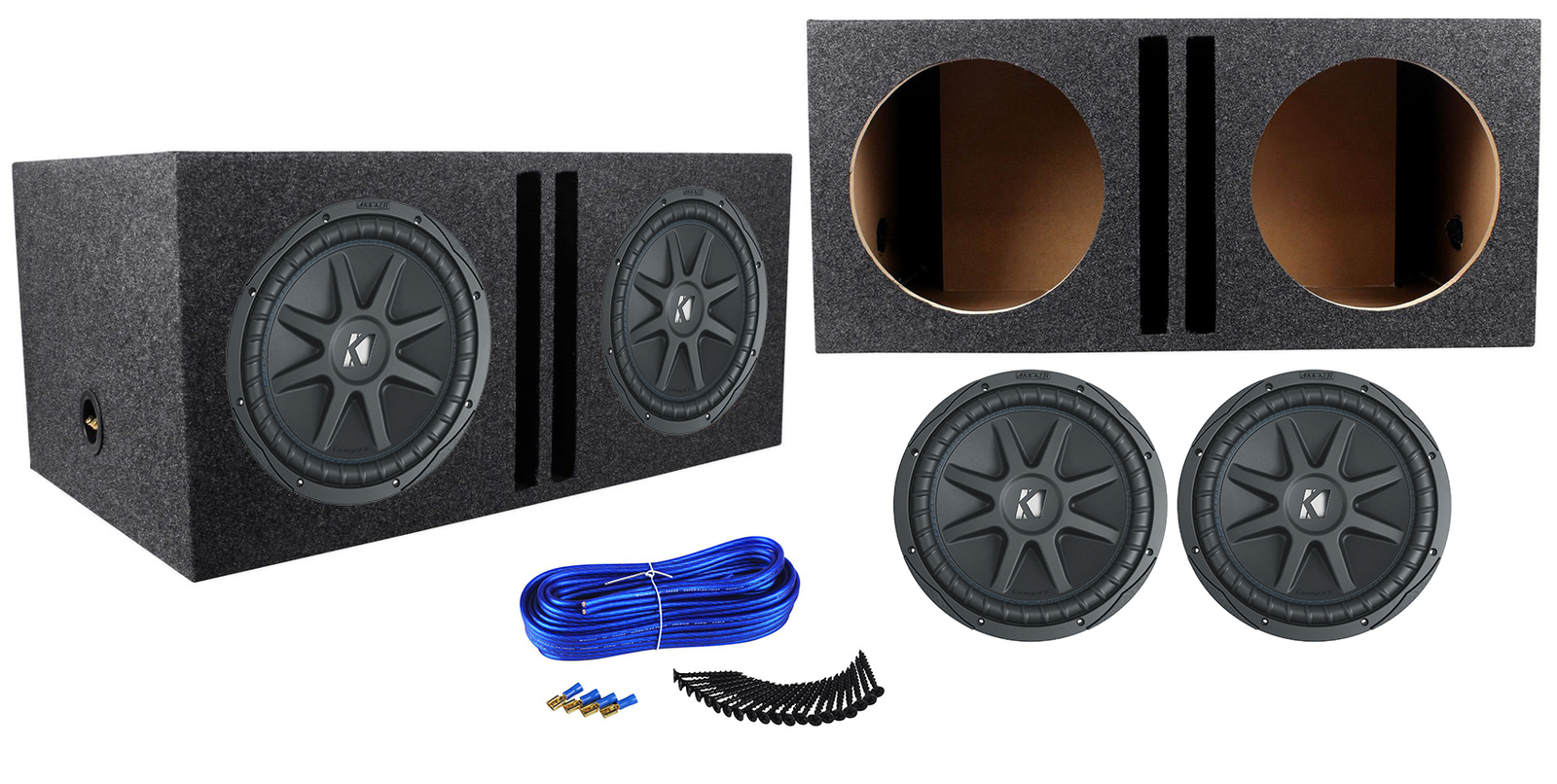 2 Автомобильные сабвуферы Kicker 50CVX122 Comp VX CVX мощностью 12 3000 Вт Вентилируемый корпус сабвуфера 88190₽