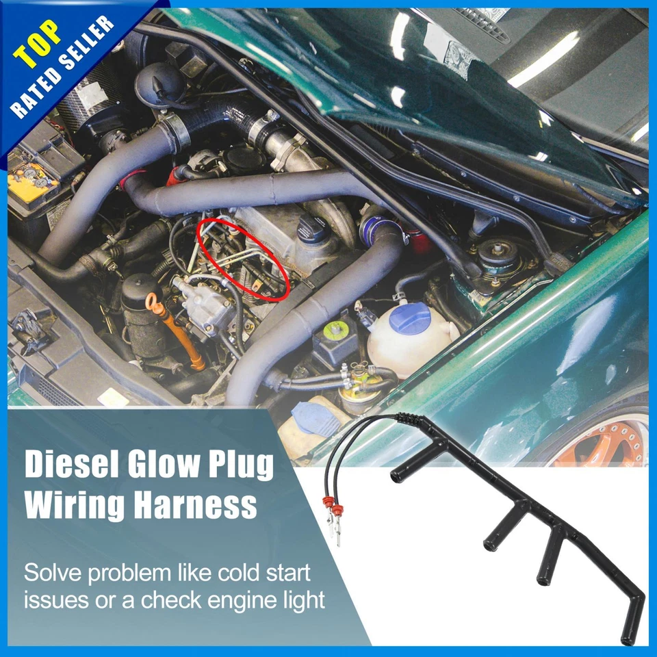 Arnés de cableado de bujía incandescente con 2 cables 904-091 para Volkswagen Golf Jetta Passat Foto 3 de 4