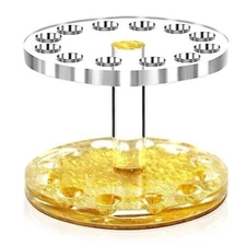 Acrylic Nail Brush Display Holder 12 Holes Make-up Brush Pen Stand (Gold)
