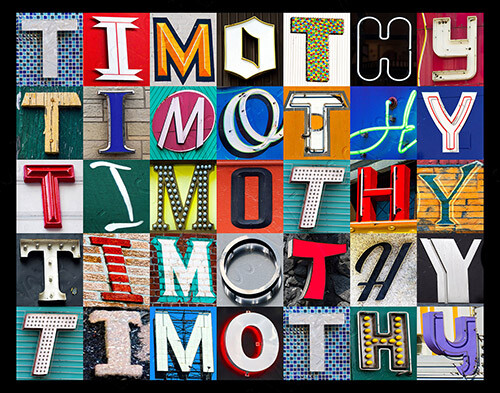 Tim Name Letters TIMOTHY Name Poster featuring photos of actual sign letters | eBay