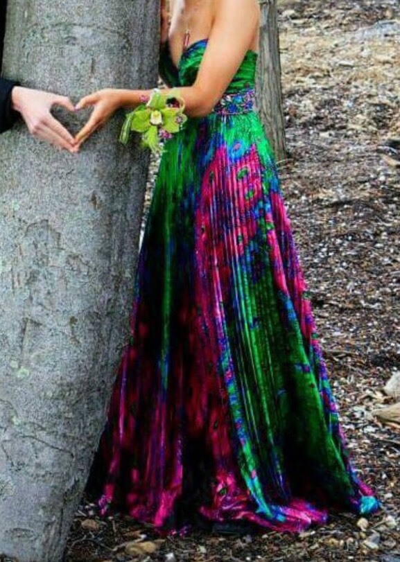purple peacock prom dress XXS Night Moves peacock prom dress