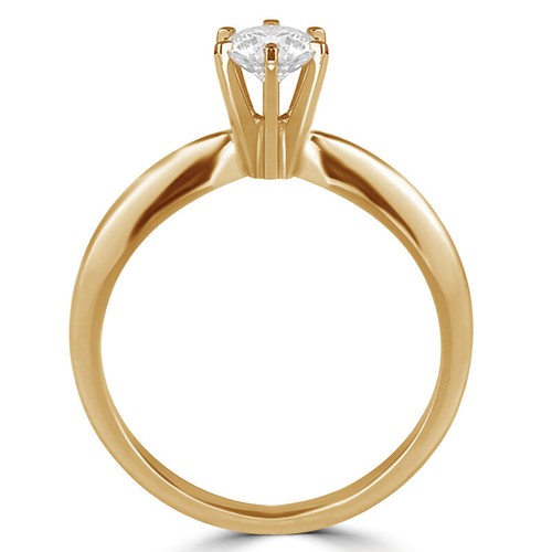 0.35 CT Round SI2 I Diamond Solitaire Engagement Ring 10K Yellow Gold - Picture 3 of 3