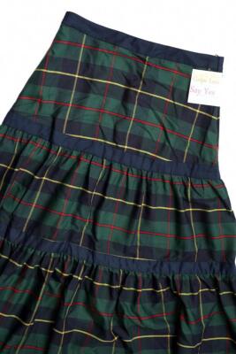 Women' s Gretchen Scott Ipanema Tiered Skirt, Tartan Plaidly Cooper Size XS