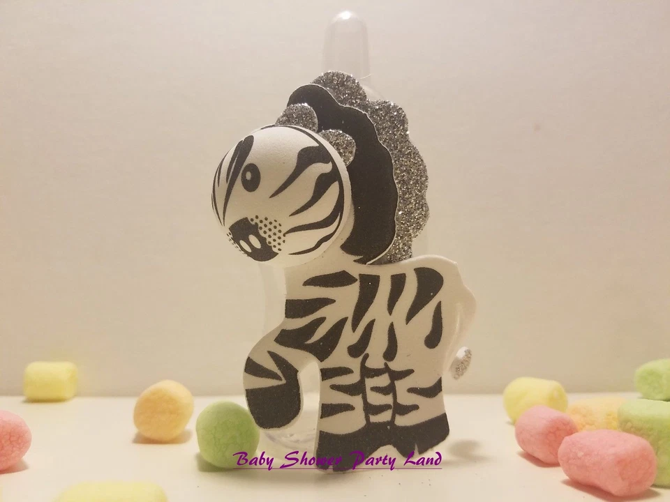 12 Fillable Bottles Baby Shower Boy or Girl Favors Prizes Safari Jungle Animals - Image 2 of 4