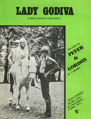 PETER & GORDON : Lady Godiva  : original UK 60's Sheet Music