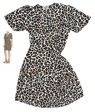 Show Me Your Mumu Animal Print Short Sleeve Wrap Mini Length Dress S NWT Multi