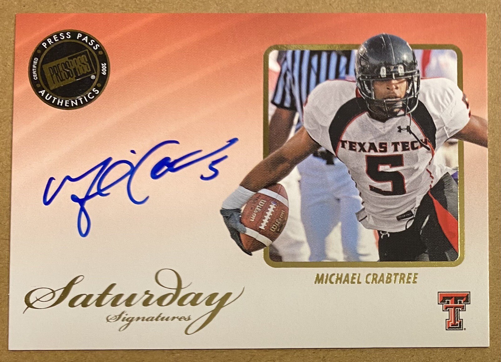 Michael Crabtree Press Pass Legends Saturday Signatures #SSMC Base