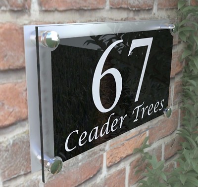 Großes modernes Hausschild Plaketten Türnummer 1 - 999 Türnummern PAR13WB