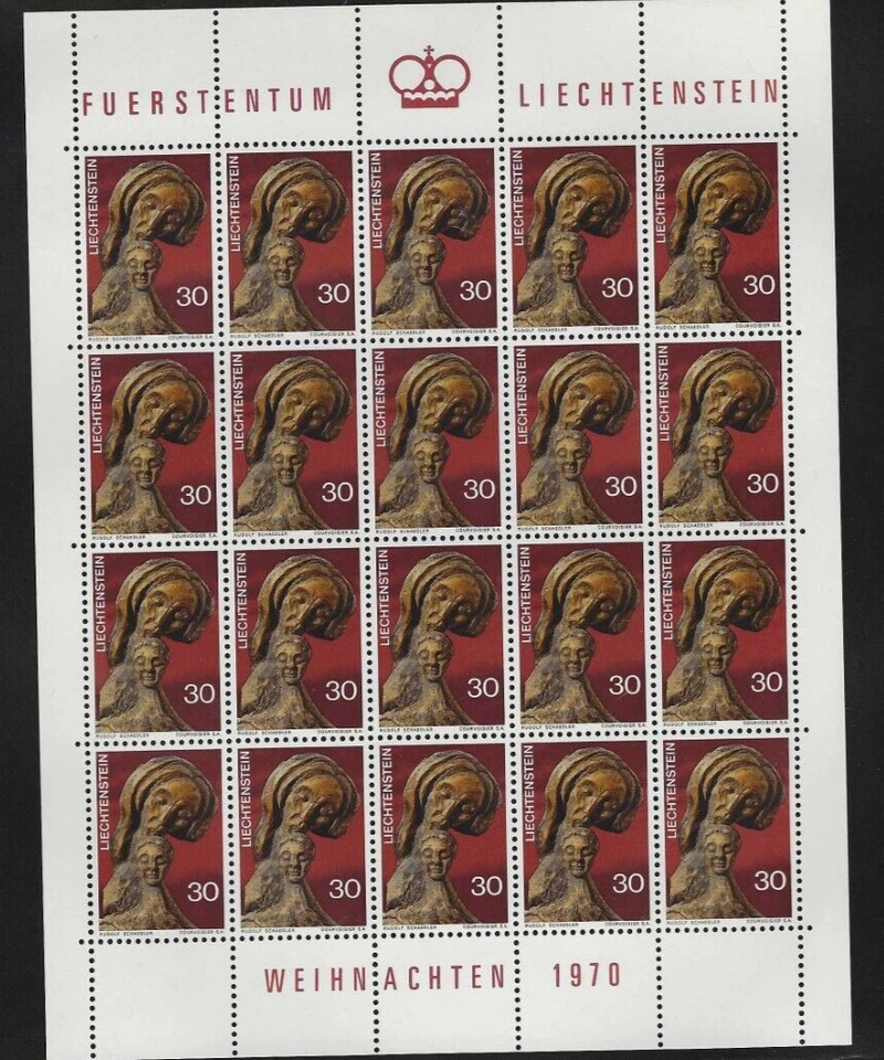 MNH Gran Lote de Hojas Completas RARAS Liechtenstein Años 70 - Valor de Catálogo $300 CAD Foto 4 de 4