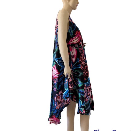 Blush Women's Multicolored Floral Sleveesless Tunic Midi Dress One size "NWT" - Picture 3 of 8