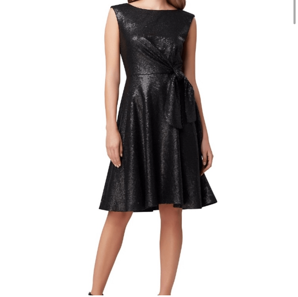 tahari black sequin dress Black Tahari Sequins Dress Size 16