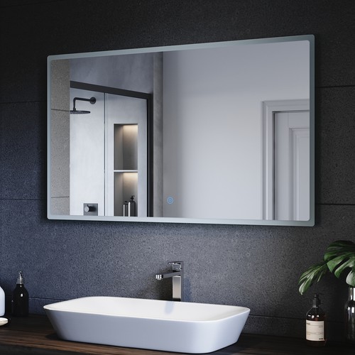 Touchschalter LED BAD SPIEGEL mit Beleuchtung für Badezimmer Badspiegel kaltweiß - Bild 102 von 117