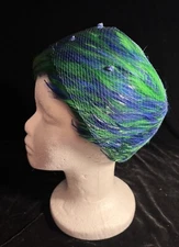 Gorgeous Womens Vintage Strawbridge & Clothier Wool Feather Hat, Blue Green Net