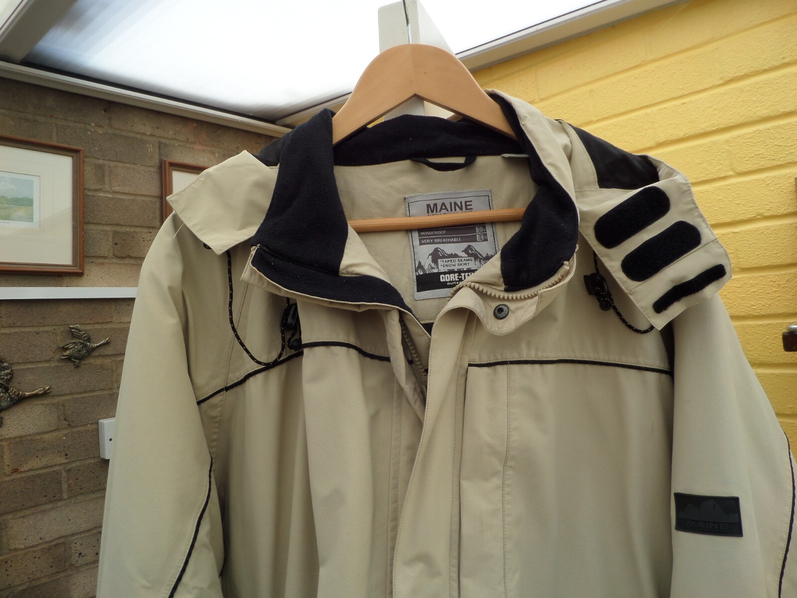 Mens Ivory MAINE GoreTex Water Proof, Hooded Jacket Size Large eBay
