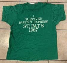 VTG Adult L Screen Stars I Survived Paddy's Express St. Pat's 1987 T-Shirt