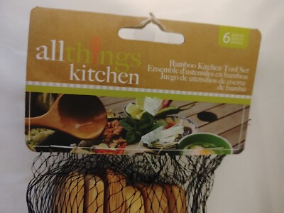 All Things Kitchen Cooking Set, 6 Pcs Bamboo Wooden Spoons & Spatula