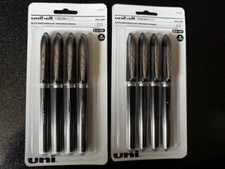NEW Uni-Ball VISION ELITE Pen, ROLLER 0.5mm MICRO, BLACK Pack of 8 SEALED