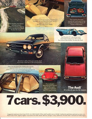 1972 AUDI ~ ORIGINAL PRINT AD