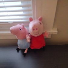 Peppa Pig Talking Plush Lot Of 2.. Both Work From 2003 6 to 10 inches, vintage