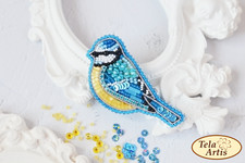 DIY Jewelry Making Beading Kit Titmouse Brooch Bead Embroidery Needlepoint