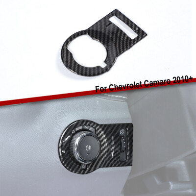 Headlight Switch Button Cover Trim Decor For Chevrolet Camaro 12-15 Carbon Fiber