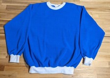 VTG Pullover Sweatshirt Adult Women L Blue Fleece Crew Neck No Tag