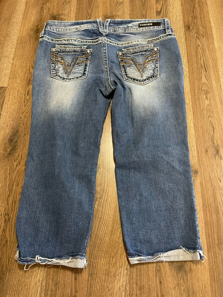 VIGOSS Jeans, Women's Size 13/14, Blue, Denim, The Dublin, Capri, Raw Hem - Image 2 of 4