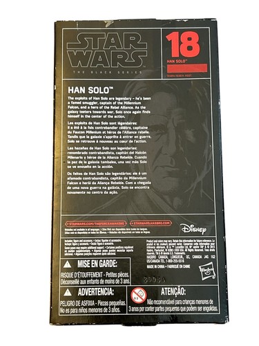 2015 Han Solo Star Wars The Black Series 6" Hasbro Figura The Force Awakens - Imagen 2 de 12