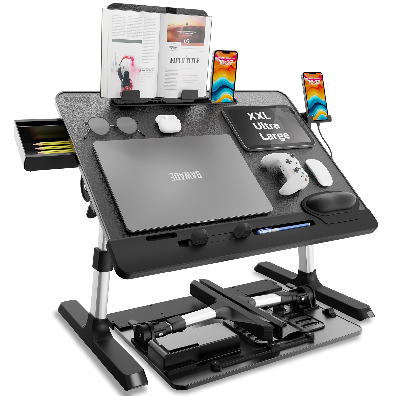 X-Large Adjustable Laptop for Bed Desk for and Writing with Book