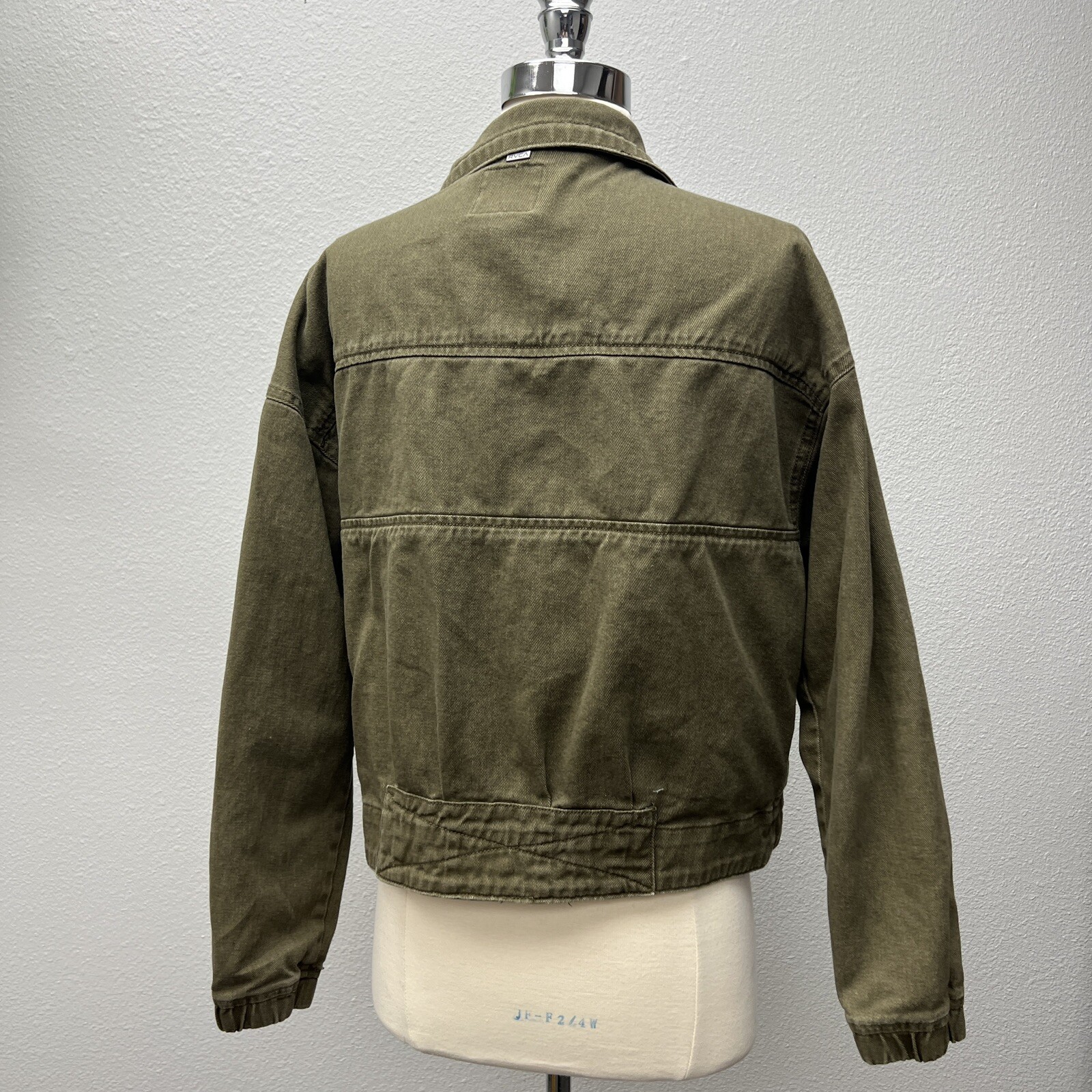 RVCA Women's Size Small Green Full Zip Jean Jacket with Pockets