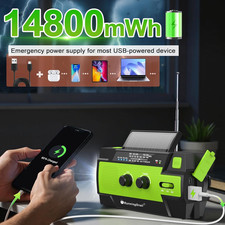 Emergency Crank Radio 4000Mah-Solar Hand Crank Portable AM/FM/NOAA Weather Radio