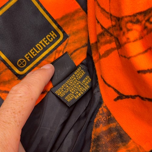 FieldTech Jacket Men XL Orange Camo Realtree Hardwoods Hunting Insulated Outdoor - Picture 12 of 12