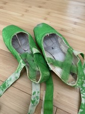 Thoroughly Worn Pointe Shoes Worn by A Professional Ballerina Painted Green Art