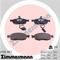 Bremsbelagsatz Scheibenbremse Zimmermann 21396.180.1 FüR Mondeo Cougar Ford Bnp