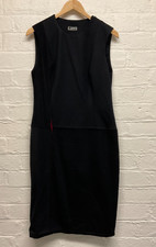 Gianni Versace Couture Black Cotton & Wool Dress Sleeveless Mid-Length Medium H1