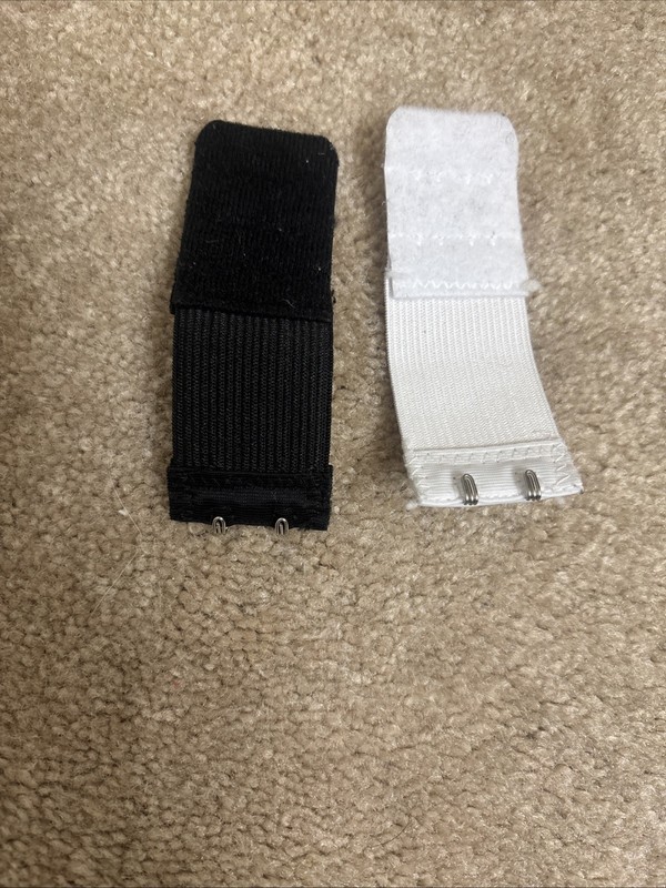 Set Of Two Women's Bra Strap extenders Extensions,  1 black & 1 white NWOT