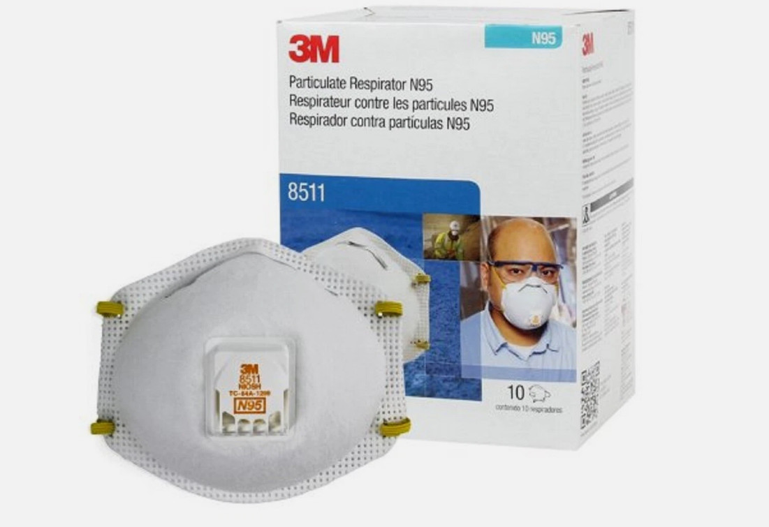 3M N95 Particulate Respirator Face Mask, Case of 80 - 8511