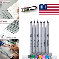 Ultra Fine Fineliner Pens 0.2 mm Multicolor Set of 6 for Drawing and Journaling