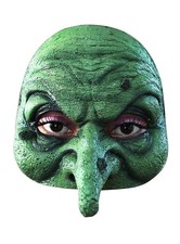 Grüne Hexenmaske - Halloween Fasching Kostüm Maske
