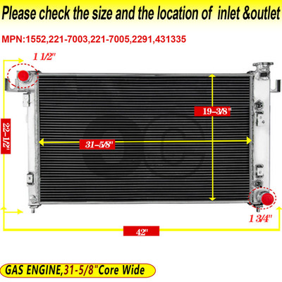 4-Row Core Radiator Fit 1994-2001 2002 Dodge Ram 1500 2500 3500 3.9 5.2 5.9L GAS