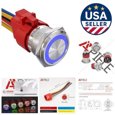 Elegant 10 Amp 22mm Latching Push Button Switch with Waterproof Design