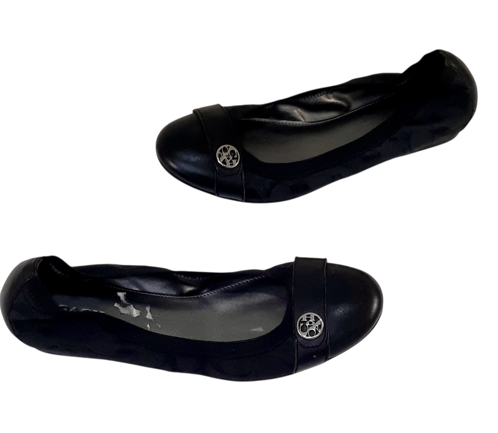 COACH CHELSEY SLIP ON BLACK BALLET FLATS WOMENS SZ 8 B thumbnail 4